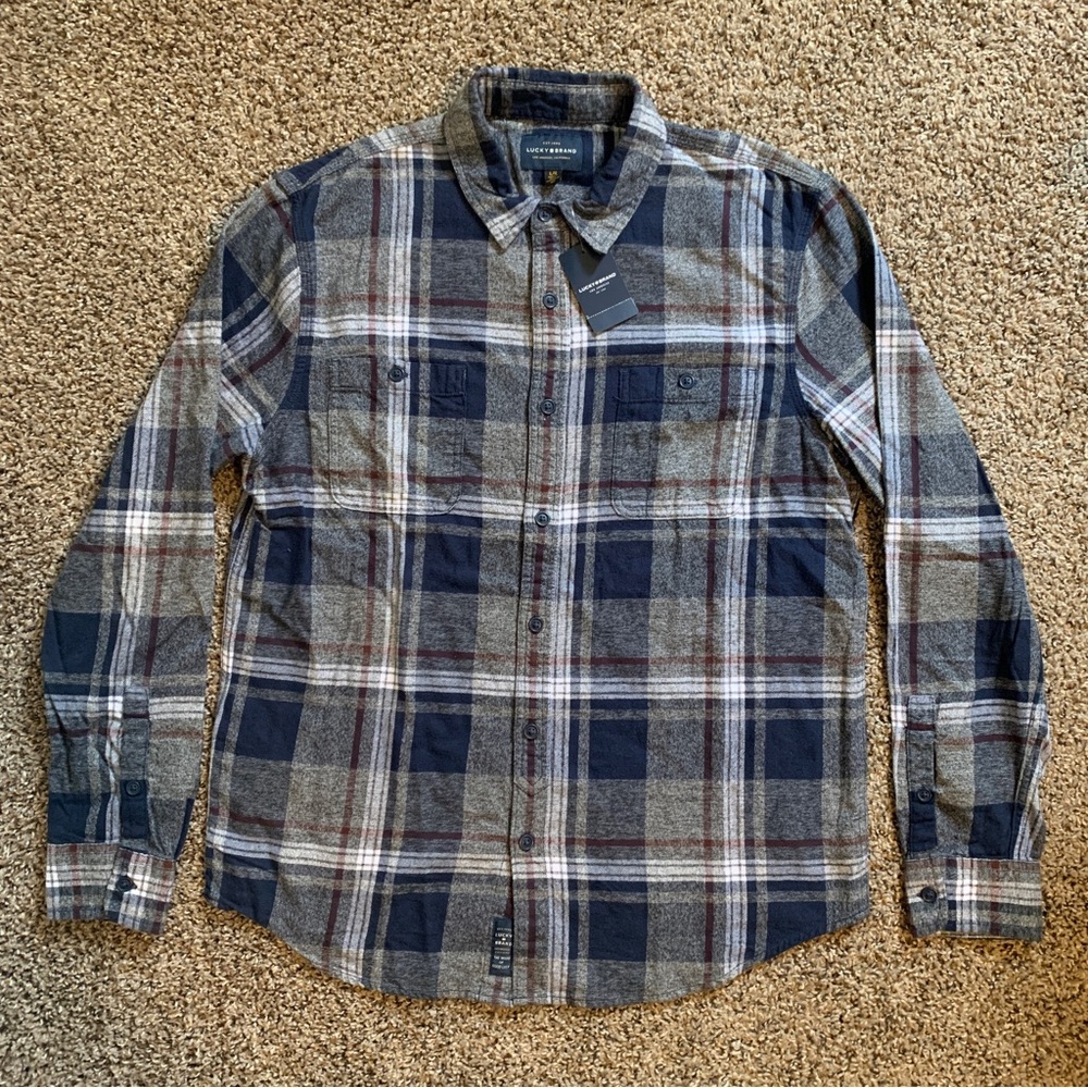 Lucky Brand Plaid Button Down Shirt NWT